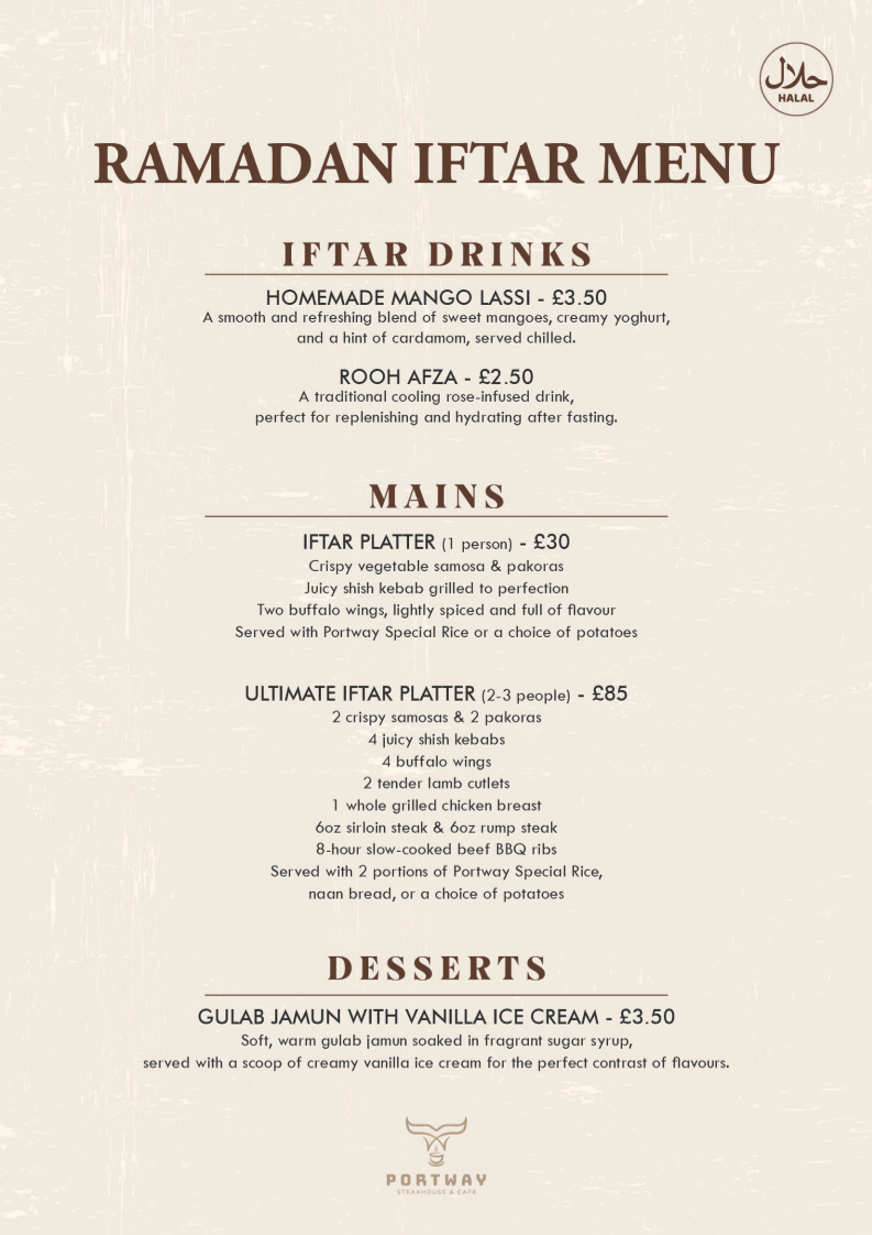 Portway Steakhouse & Cafe Menu - Image 1