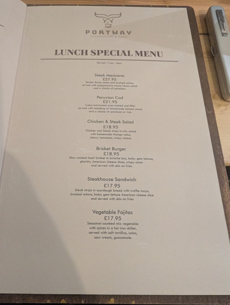Portway Steakhouse & Cafe Menu - Image 3