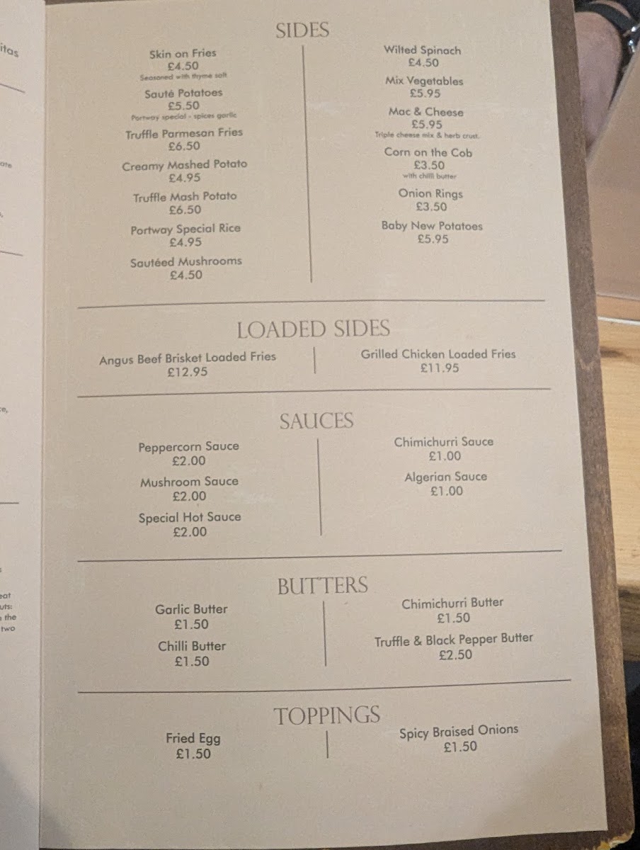 Portway Steakhouse & Cafe Menu - Image 6